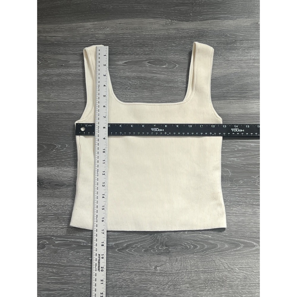 Reformation Cream Ribbed Tank Top Size XS - Picture 5 of 8